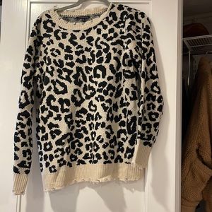 Distressed Cheetah Print Sweater